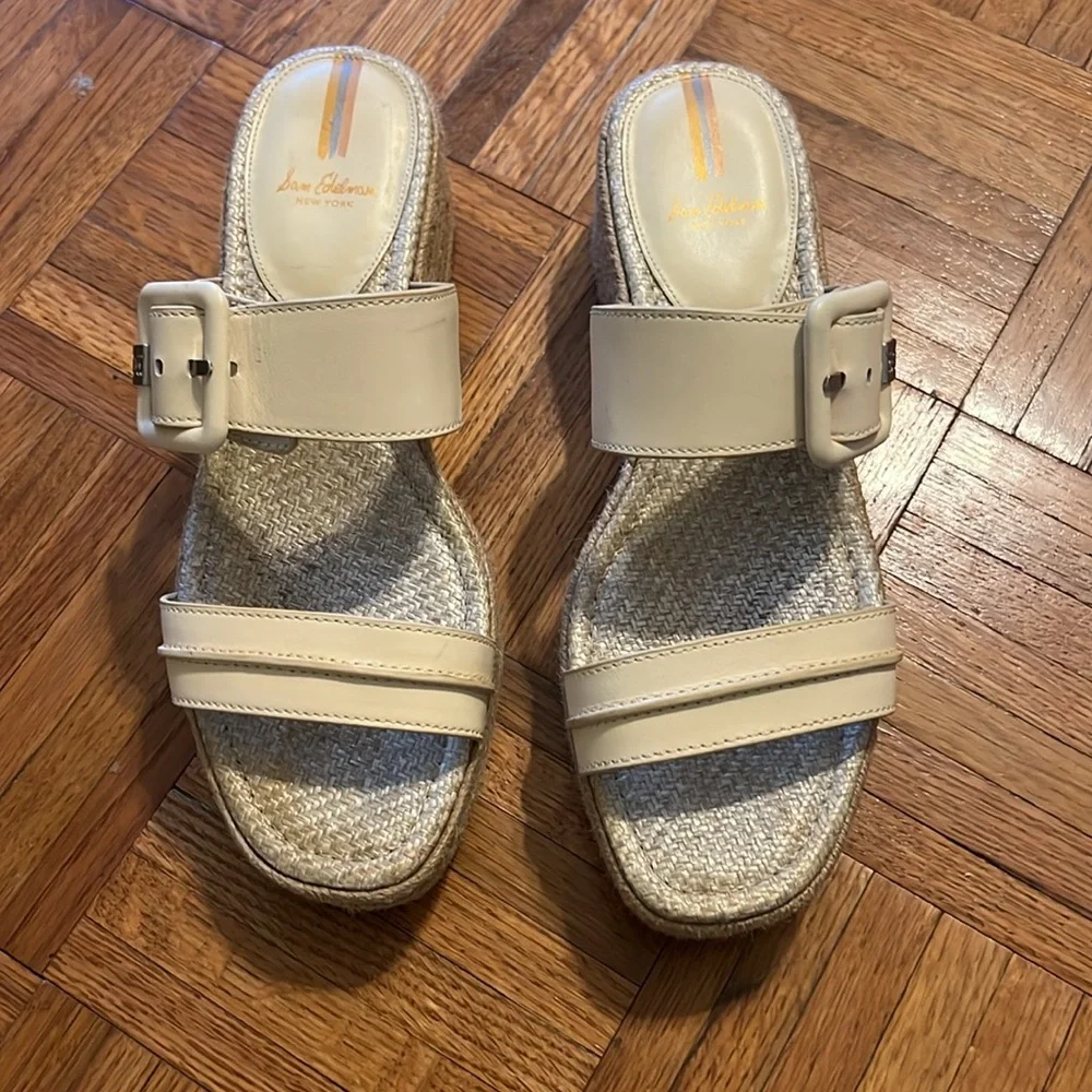 Sam Edelman ‘Carson’ Beige Espadrille Wedge Sandals Size 10
